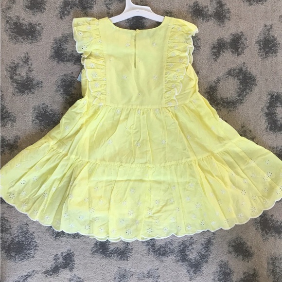 Cat And Jack Yellow Scalloped Eyelet Dress Size 5T - Picture 2 of 2